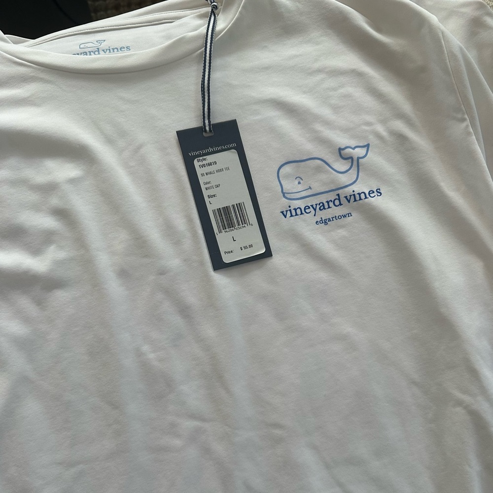 Vineyard Vines Whale SS Harbor Performance Tshirt Large NWT in white